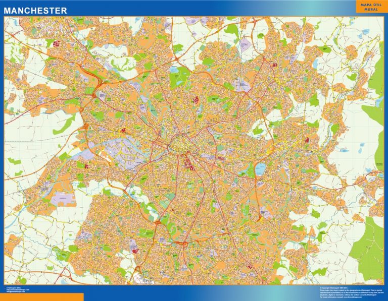 Manchester Laminated Map Uk Laminated Maps Finland Wall Maps And Countries And Cities Of The